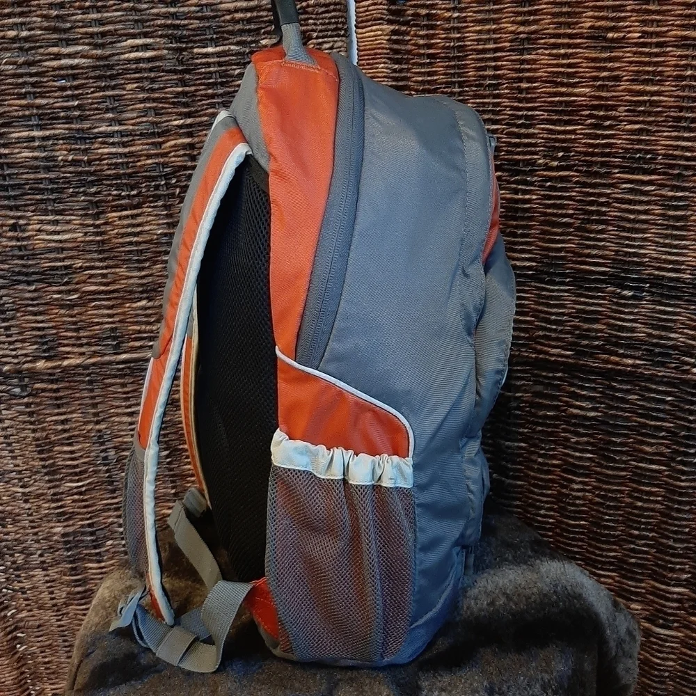 Lands' End Kids Backpack Gray Orange Laptop School Women's Hiking Gorpcore Camp